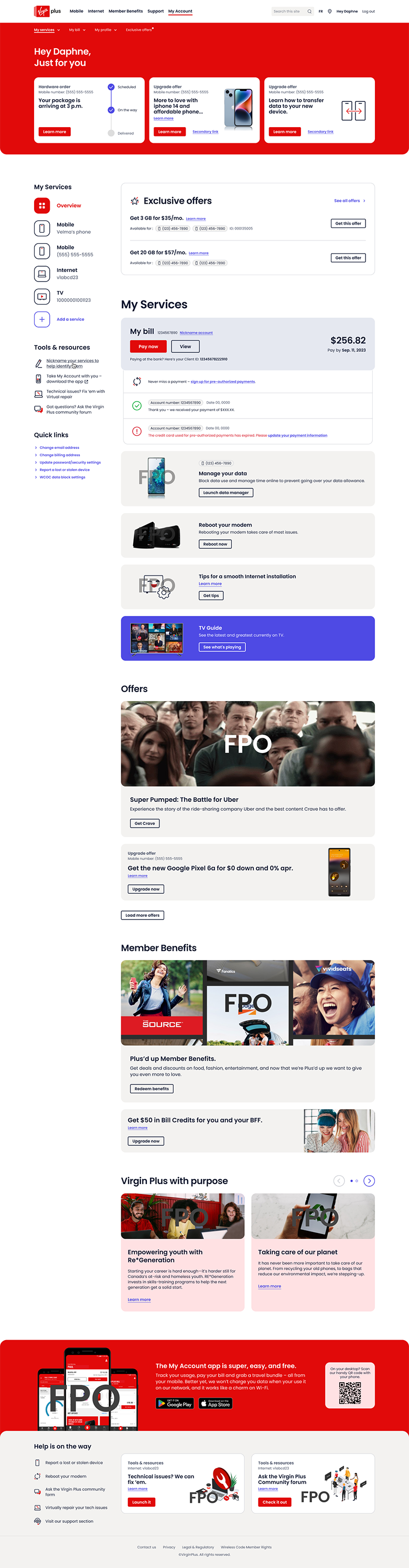 Redesigned Virgin Site - full page view 