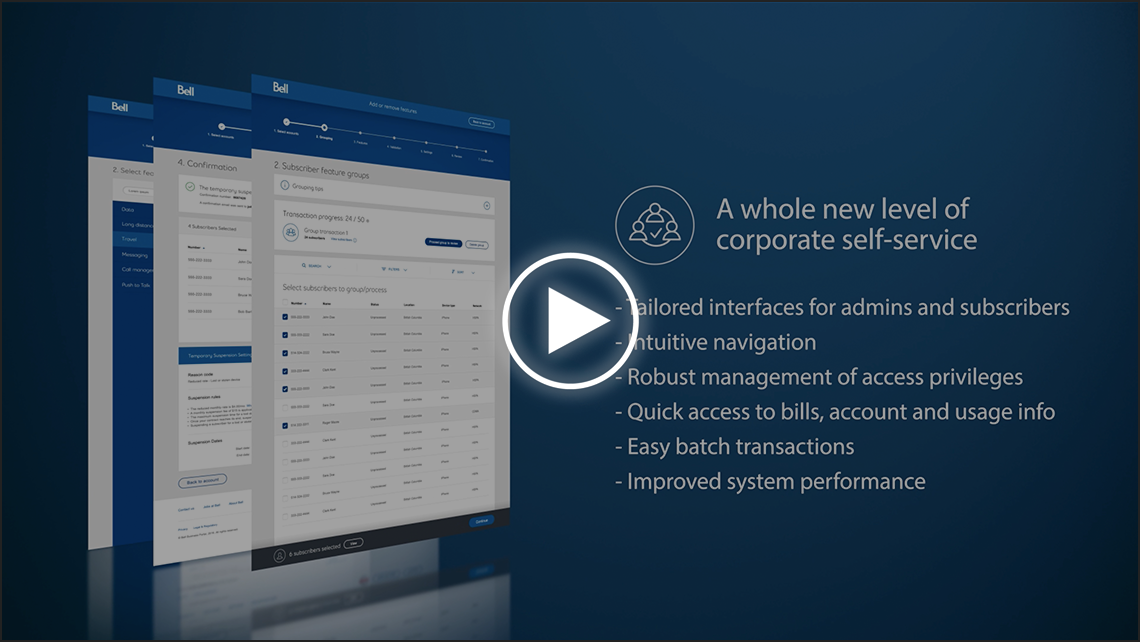 Portfolio sample thumbnail of Bell Corporate site redesign